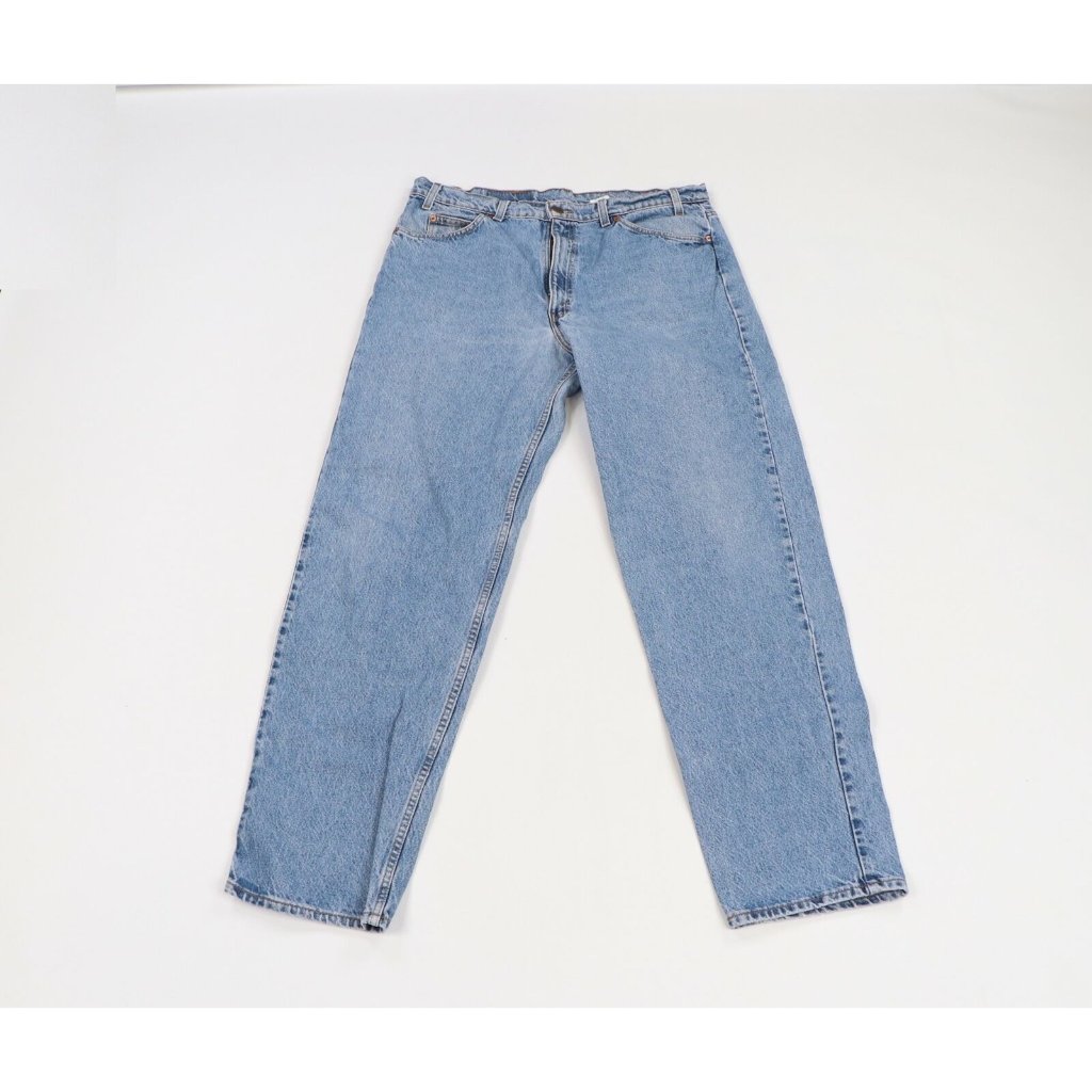 Vintage 90s Levis 550 Relaxed Fit Orange Tab Distressed Denim Jeans Mens 38x34